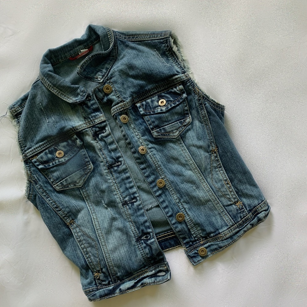 Blue jean trendy skater vest